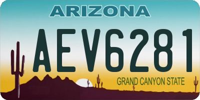 AZ license plate AEV6281