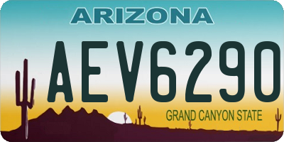 AZ license plate AEV6290