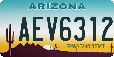 AZ license plate AEV6312