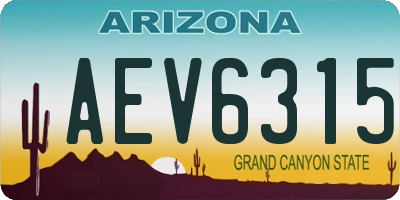 AZ license plate AEV6315