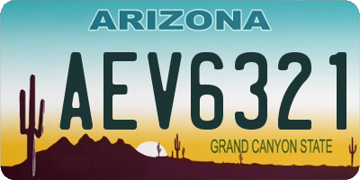 AZ license plate AEV6321