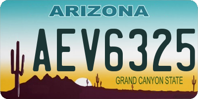 AZ license plate AEV6325