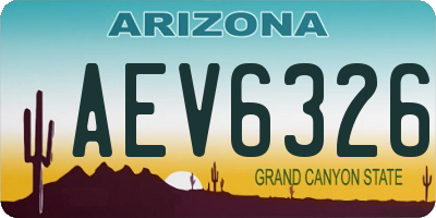 AZ license plate AEV6326