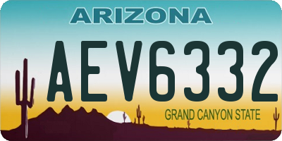 AZ license plate AEV6332