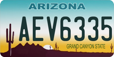AZ license plate AEV6335