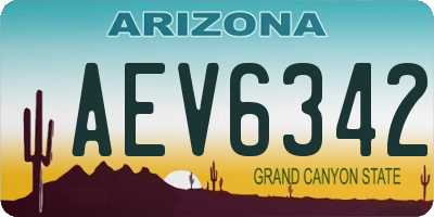 AZ license plate AEV6342