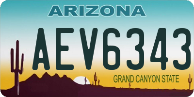 AZ license plate AEV6343