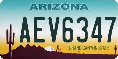 AZ license plate AEV6347