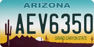 AZ license plate AEV6350