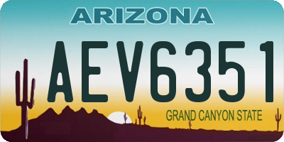 AZ license plate AEV6351