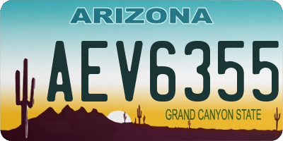 AZ license plate AEV6355
