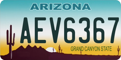 AZ license plate AEV6367