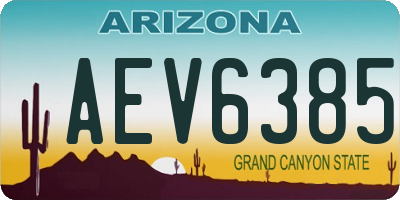 AZ license plate AEV6385