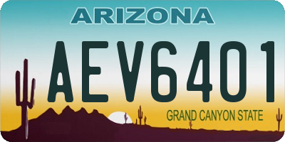 AZ license plate AEV6401