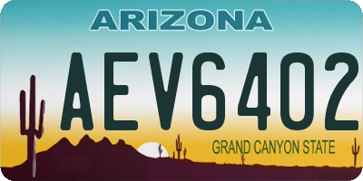 AZ license plate AEV6402