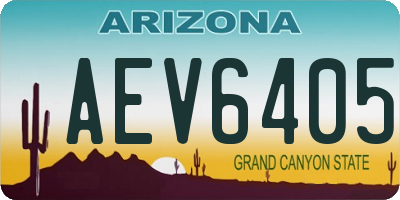 AZ license plate AEV6405