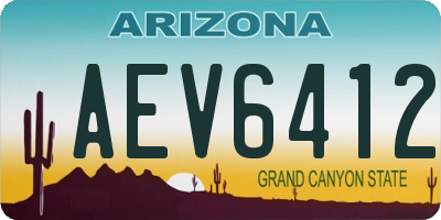 AZ license plate AEV6412