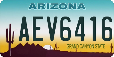 AZ license plate AEV6416