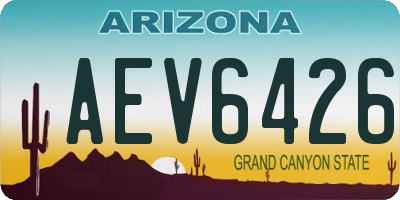 AZ license plate AEV6426
