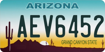 AZ license plate AEV6452