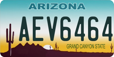 AZ license plate AEV6464
