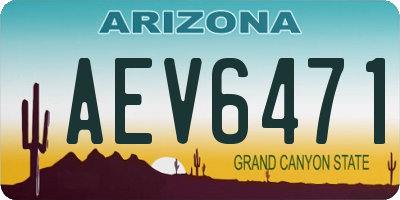 AZ license plate AEV6471
