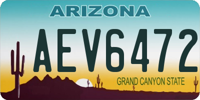 AZ license plate AEV6472