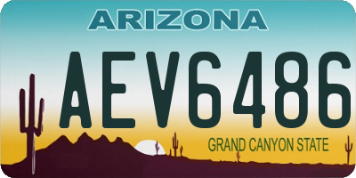 AZ license plate AEV6486
