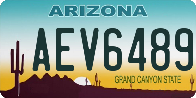 AZ license plate AEV6489