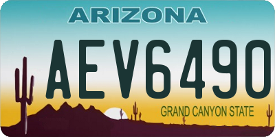 AZ license plate AEV6490