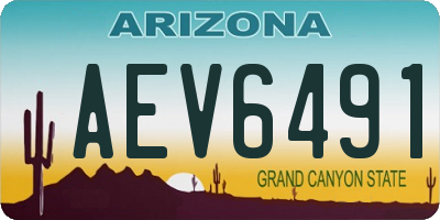 AZ license plate AEV6491