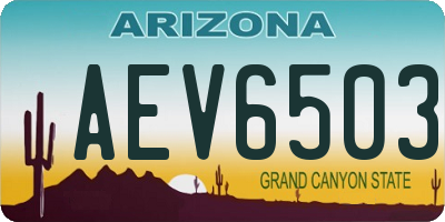 AZ license plate AEV6503