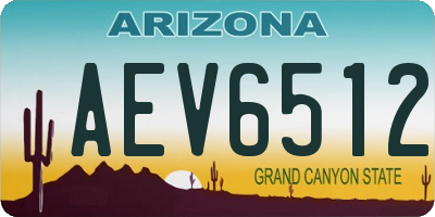 AZ license plate AEV6512