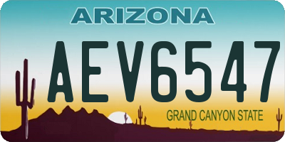 AZ license plate AEV6547