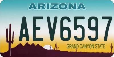 AZ license plate AEV6597
