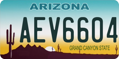 AZ license plate AEV6604