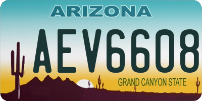 AZ license plate AEV6608