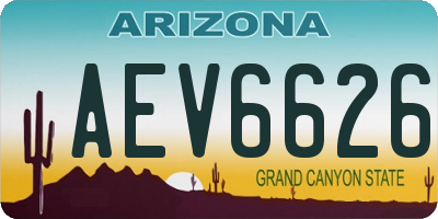 AZ license plate AEV6626