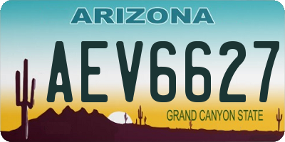 AZ license plate AEV6627