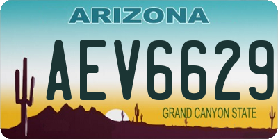 AZ license plate AEV6629