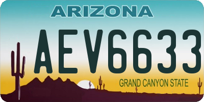 AZ license plate AEV6633