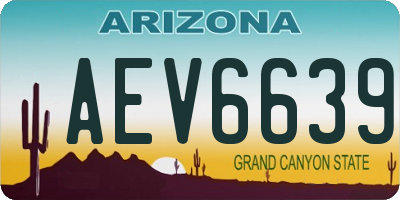 AZ license plate AEV6639