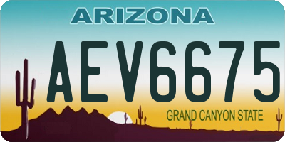 AZ license plate AEV6675