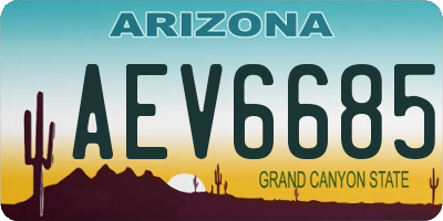 AZ license plate AEV6685