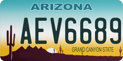 AZ license plate AEV6689