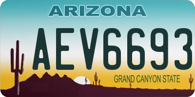 AZ license plate AEV6693