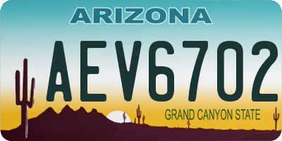AZ license plate AEV6702