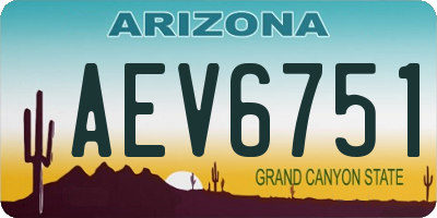 AZ license plate AEV6751