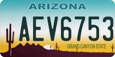 AZ license plate AEV6753
