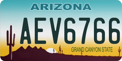 AZ license plate AEV6766